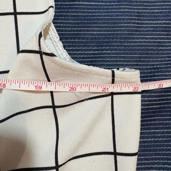 Melloday Sleeveless Vest Women 1X Grid Print Longline Chic Minimalist Modern - Picture 6 of 9